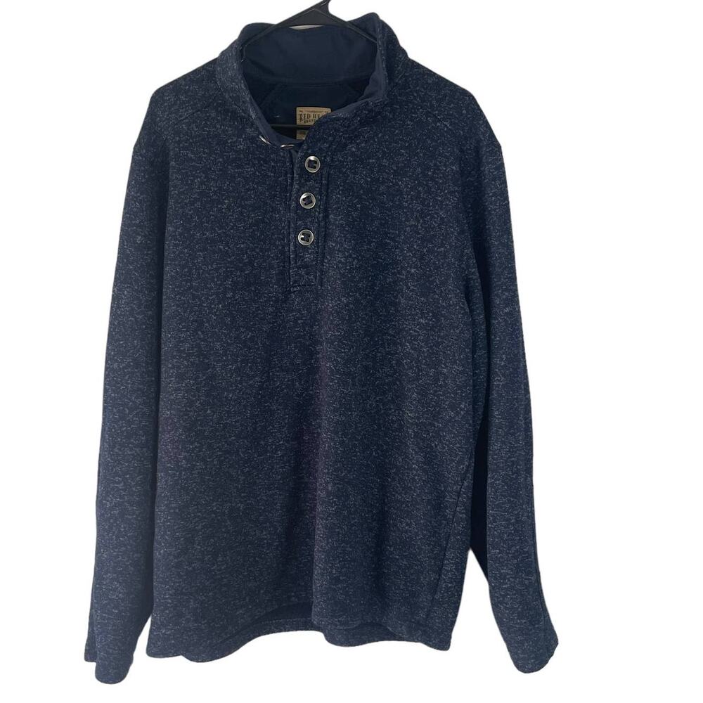 Red Head Men's Size XL Blue Half Button‎ Pullover Henley Outdoor Sweater